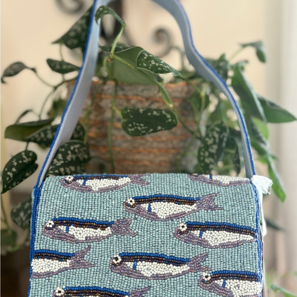 Viral Sardine / Fish Beaded Bag, Made In India, NWT